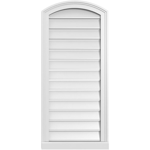 Ekena Millwork Arch Top Surface Mount PVC Gable Vent w/ 2"W x 2"P Brickmould Sill Frame, 18"W x 38"H GVPAR18X3803SN - main